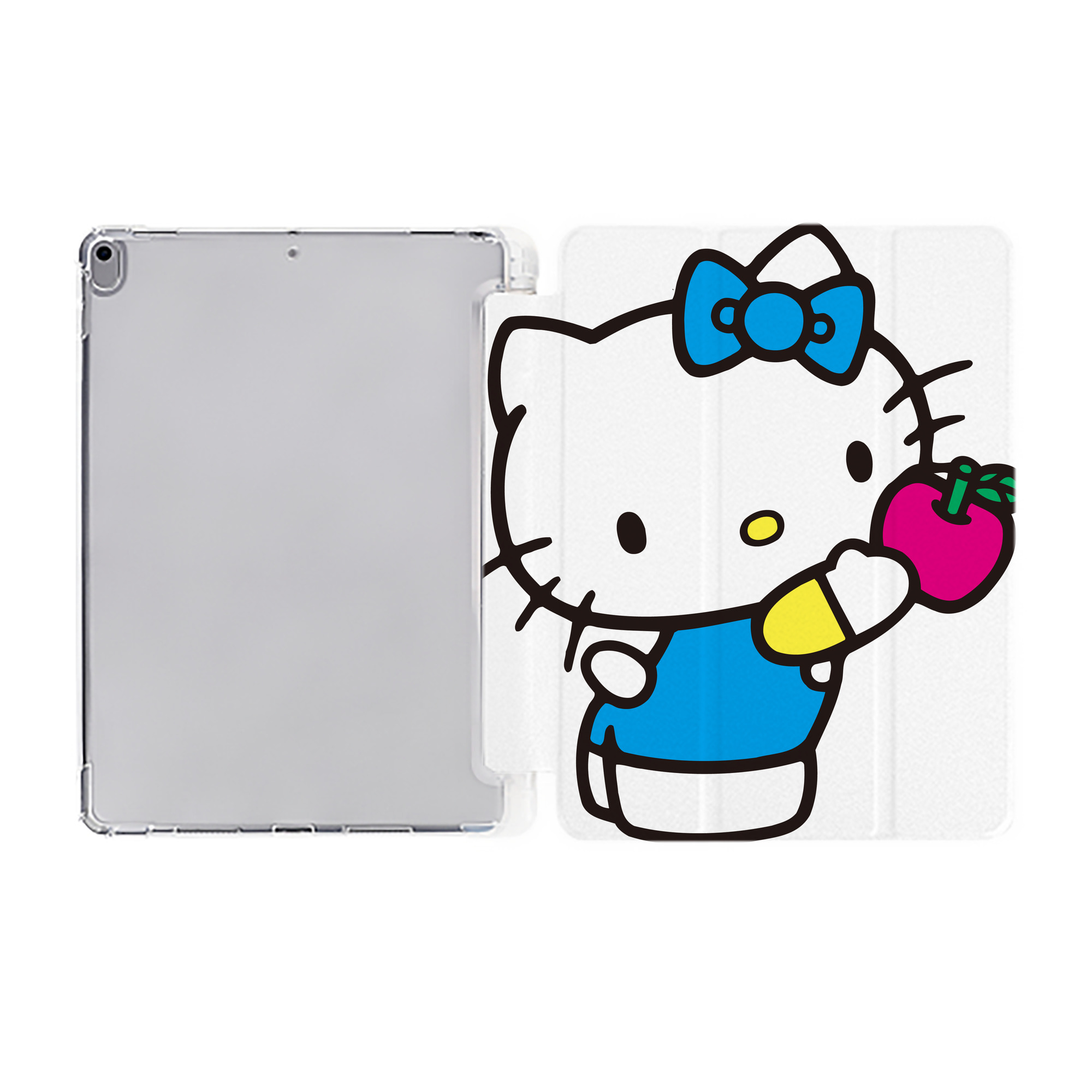 （画像用） Hello Kitty ハローキティ IPad ケース ペン収納付き 三つ折りスタンド PUレザー×シリコン 対応機種9.5/10.5/10.9インチ